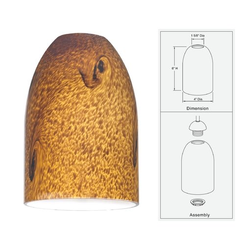 Art Glass Dome Shade - Lipless With 1-5/8-Inch Fitter Opening #TOP1