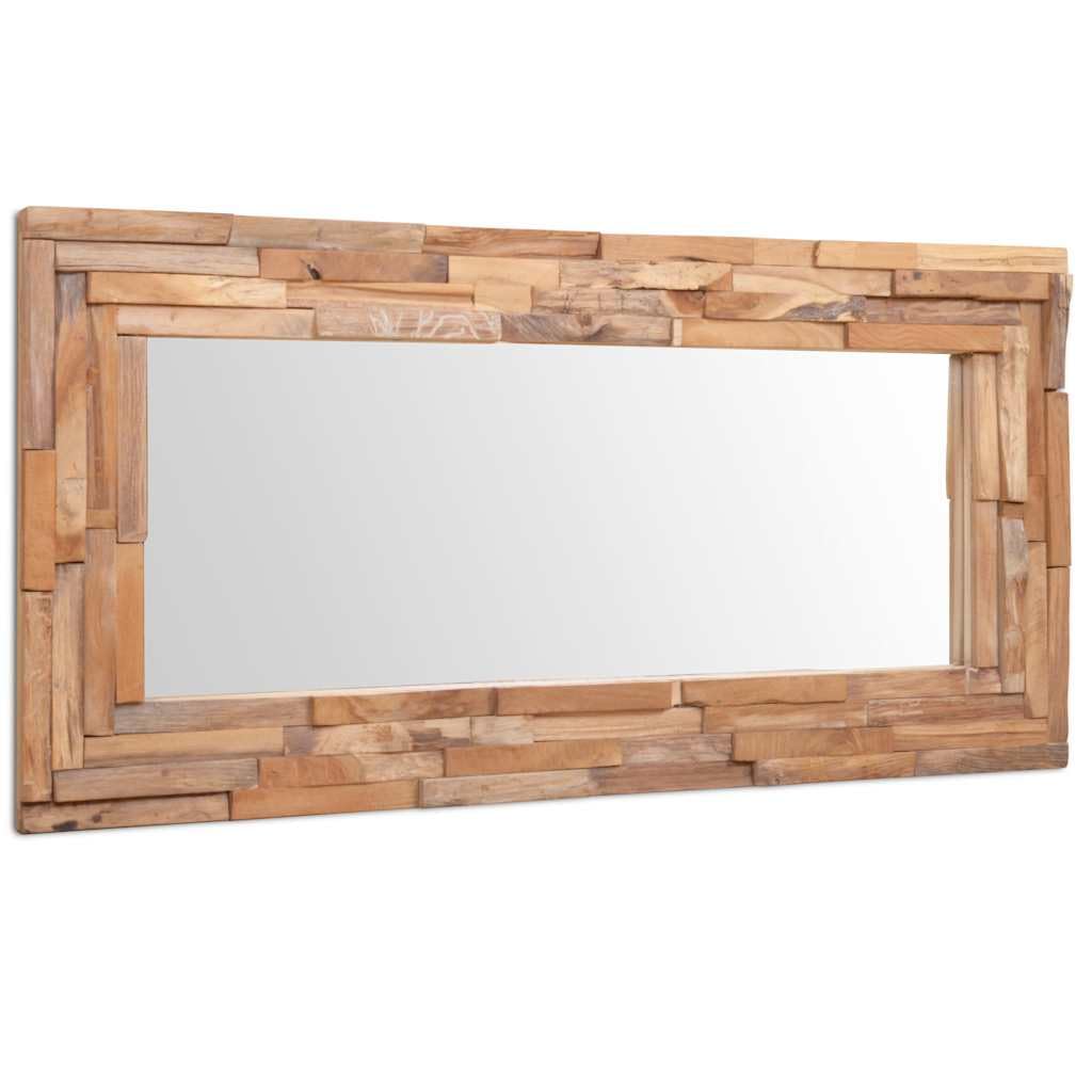 Miroir en teck 120x60 cm rectangulaire pour habiller un grand pan de mur