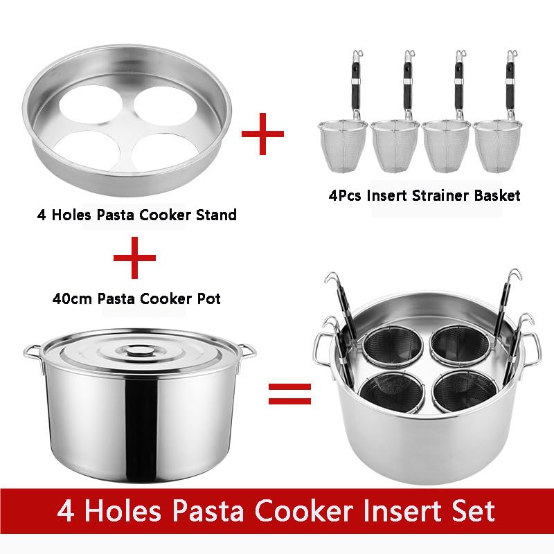 SAeWare Olla de pasta de acero inoxidable con colador rt – olla versátil para el hogar y el restaurante – ideal para hervir pasta, veterinarios, sopas y cocinar al vapor – no se oxida, fácil de