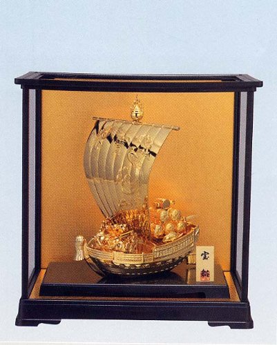 福*様 縁起物　開運　鳳凰　寶船　宝船　置物　美術工芸品 Amazon.co.jp: 開運鳳凰宝船 合金製（H33.5cm、純金メッキ