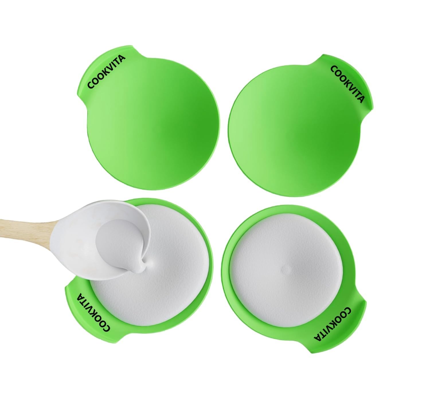 COOKVITA Premium Silicone Idli I Idly Maker I Idli Liners Original, Green | Multipurpose- Dhokla Maker | Cupcake I Muffin Maker | Non -Stick | Perfect round shaped Idlis I Food Grade Silicone | BPA Free | Minimum Wastage of Batter | No greasing | Oven, Microwave & Dishwasher Safe (16 pcs)