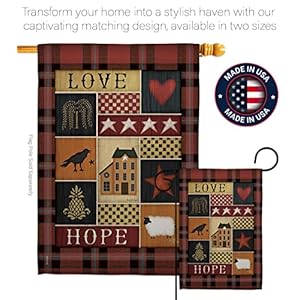 Breeze Decor H100070 BO Primitive Collage Love Hope Inspirational Sweet Home Decorative Vertical House Flag 28x 40 Multi Color