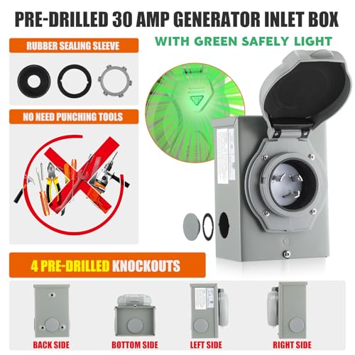 Kanayu 15ft 30 Amp RV Generator Cord Kit with Power Inlet Box, ETL Listed by Kanayu - Used condition - Image 5