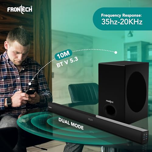 Image of FRONTECH EchoMax-262 | 2.1 Channel Soundbar with Subwoofer | 265W Output | BT 5.3 /HDMI /Optical /USB & AUX Connectivity (SW-0262)