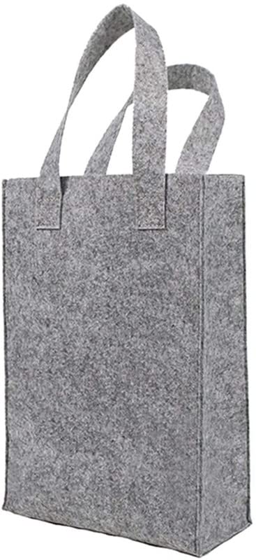 Advance Geotextiles Felt Reusable Shopping Bag, Storage Tote Utility Bag with Reinforced Handles for Grocery, Work, Travel, Newspaper Magazine, Toys, Clothes, Grey(Large)