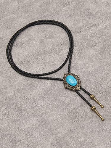 Image of GelConnie Native American Bolo Tie Rodeo Cowboy Leather Necktie Western Necklace Costume Accessories for Men,Women
