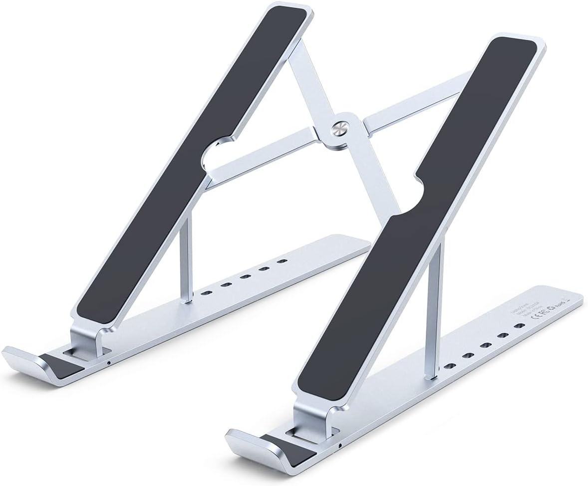 Soporte Portatil Laptop Stand Ergonómico Plegable Ventilado de Aluminio con 6 Niveles Ajustables Soporte PC Compatible con PC MacBook Air / Pro Notebook Laptops and Tablets (8-17.3