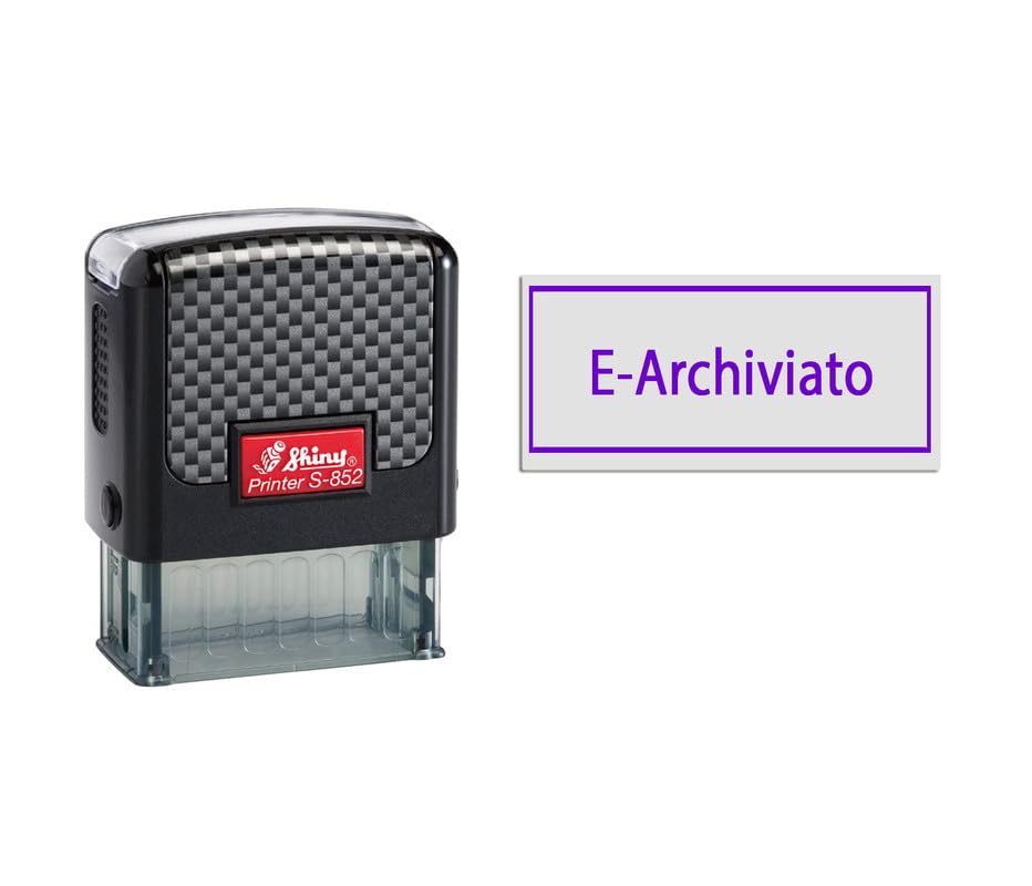 MeetYouAffection Shiny S-852 E-ARCHIVIATO for Standard Rubber Personalized Regular Stamp Self Inking for Personal & Professional Use Custom Rubber Stamp