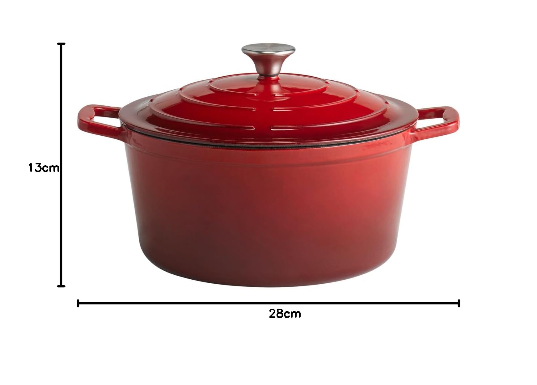 APS 88306 garnek do gotowania z pokrywką "5 STARS", żeliwny garnek do duszenia, nadaje się do kuchenek indukcyjnych, do piekarnika, z uchwytem na pokrywkę, Ø 28 cm, 6 litrów, antracyt
