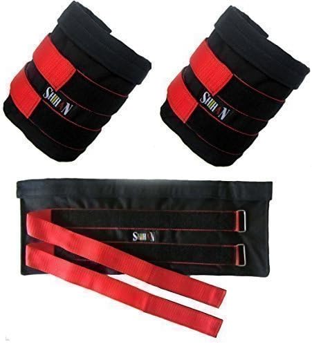 ANKLE WEIGHTS SHIHAN Physio Shihan Ankle Weights Pouch Sold Without Weights 10kg Sand Bag Capacity Adjustable, Ankle Leg Weights, Athletic, Gym Training Ankle Weights (Men/Women