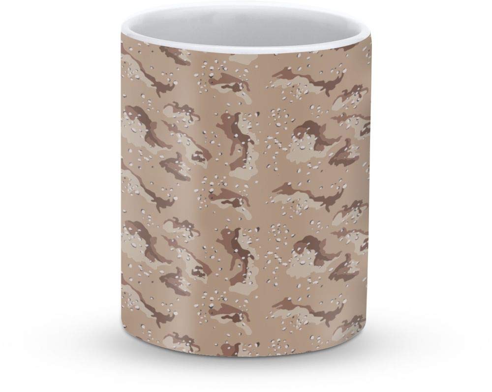StylizeddDesigner Printed Coffee Mug with Heavy Duty Handle 11oz Ceramic Personalised Gift Mugs Cup [Microwave Safe & Dishwasher Proof ] - Desert Storm Camo