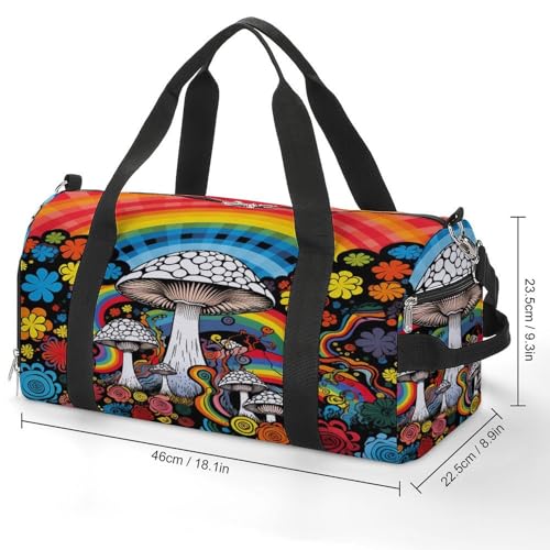 Mushroom Gym Bag Travel Duffel Bag Sports Tote Bag Workout Bag Weekender Bag for Women Men2