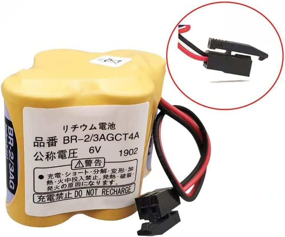 Miniatura 3 de XIAOXX - Batería de repuesto para FANUC A98L-0031-0025, CUSTOM-107, SHS749, ALIT0138, LIT0138 (conector negro)