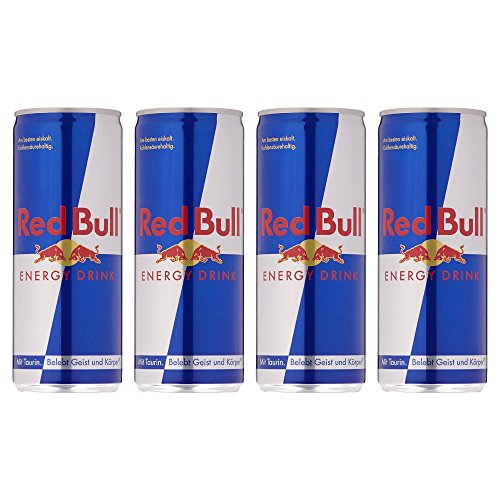 Red Bull Energy Drink, 4er Pack, Einweg (4 x 250 ml Dosen)