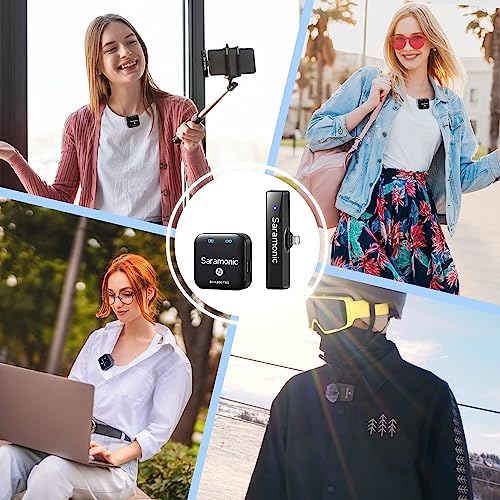 Saramonic Blink900 S4 Wireless Lavalier Microphone For Iphone Ipad Phone Dual-Channel, 6H Battery Life, 656Ft Transmission, Wireless Lapel Lightning Clip-On Mic For Video Recording Vlog Live Streaming #TOP4