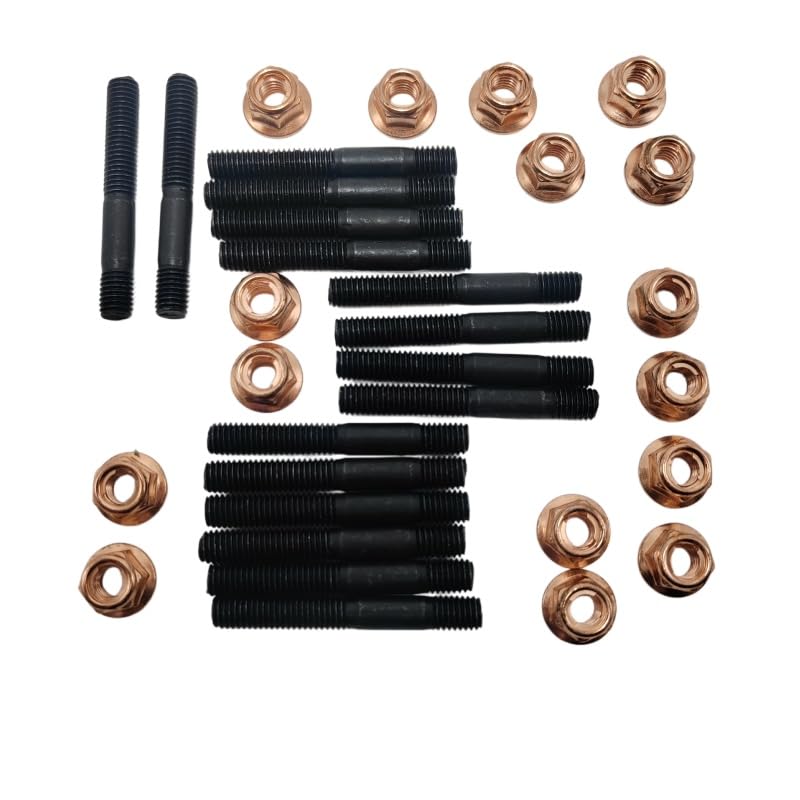 2PCS 8 Kits A1201420072 Exhaust Manifold Hex Nuts, M8 x 1.25 Self-Locking Flange Nut Replacement Kit Compatible with Volkswagen, Audi, BMW Cars & Trucks
