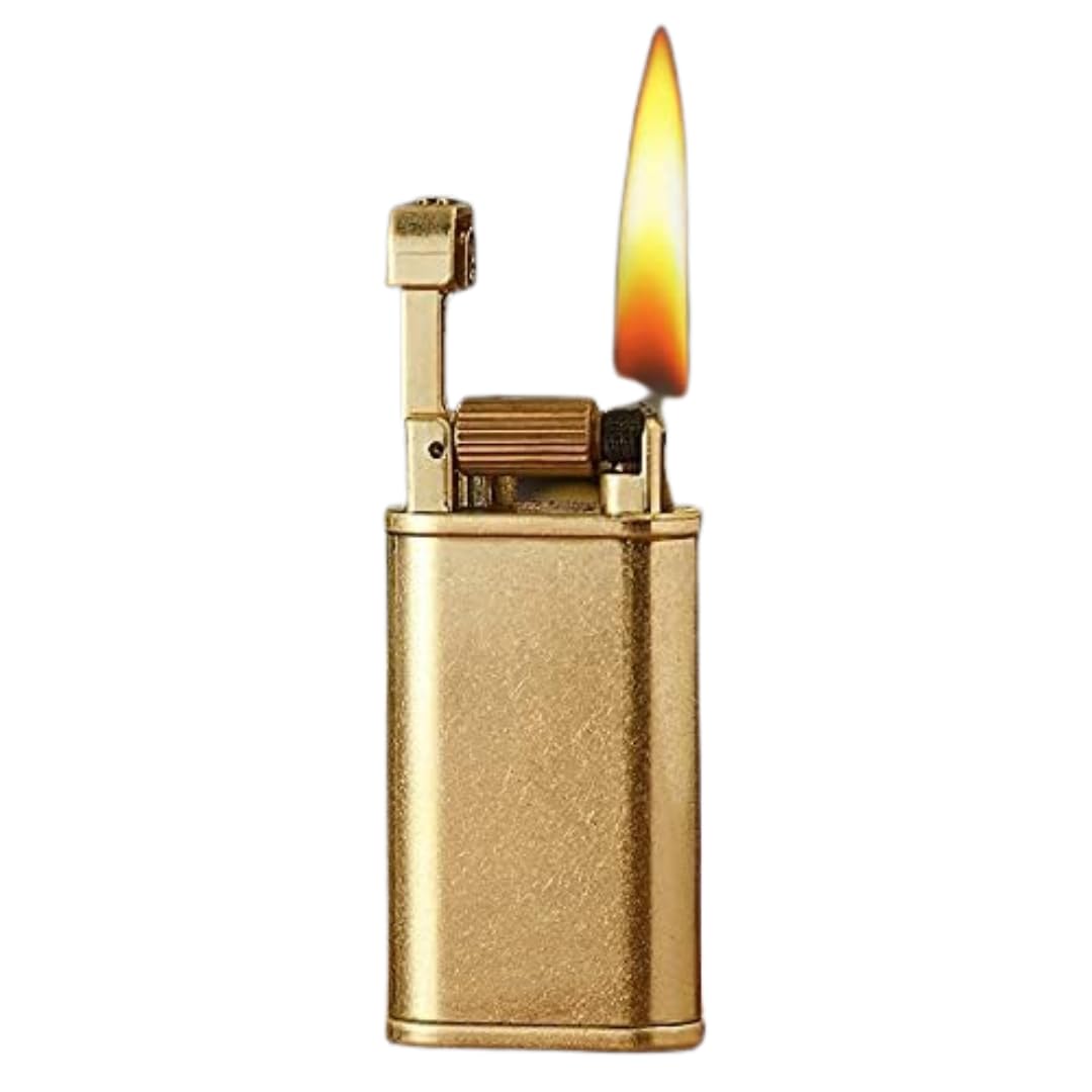 Smoke King Vintage Brass Kerosene Lighter Lift Arm Retro Design, Covered Windproof Flame, Antique Style, Lighter for Men ((Fuel Not Included)-image-40