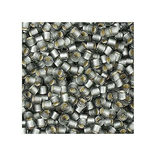 10 g TOHO Round Seed Beads Rocailles, Size 8/0, Silver Lined Frosted Black Diamond (# 29AF), Japan, Glass — image 1