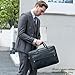 TIDING Men's Black Leather Briefcase 17.3