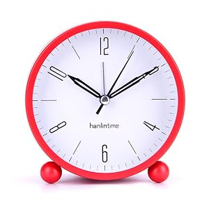 4 Inch Round Metal Clock Office Desktop Watch Table Clock Simple Bedroom Bedside Luminous Silent Alarm Clock Home