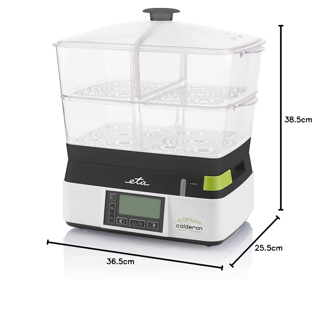 ETA Elektrische Dampfgarer 11l 2 Transparente Behälter 6 Automatische Programme