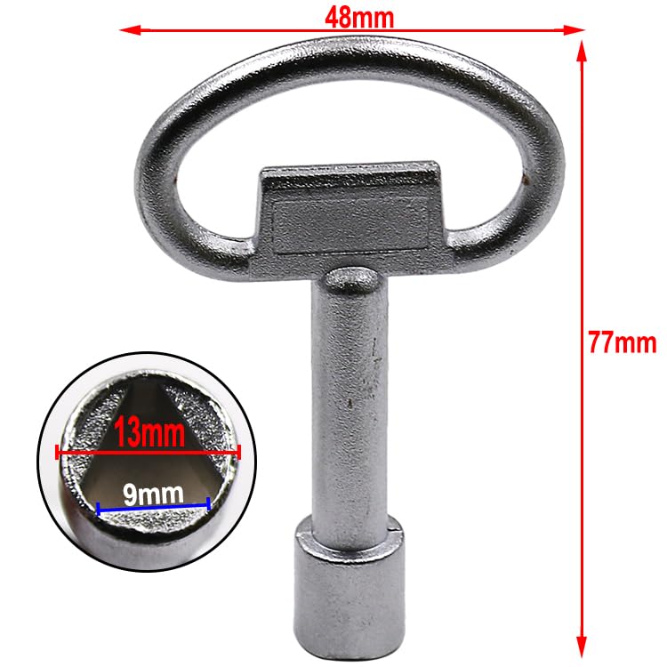 1PC Service Utility Keys Triangle For Gas Electric Meter Cabinets Internal Triangle Wrench Tap Water Valve Key Chassis Elevator Door (Color : Large)
