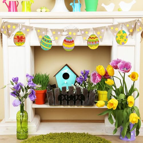 24 Stück Holzanhänger Ostern Basteln Kinde, DIY Unvollendete Ostereier zum Holz Anhänger für Kinder Ostereier