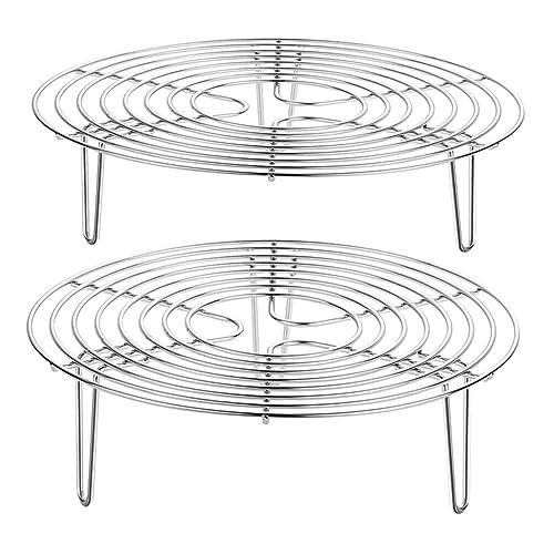 Alipis 2 piezas Rejilla de Vapor Inoxidable Resistente al Calor Soporte Multiusos para Cocina para Huevos y Enfriamiento Compatible con Freidoras y Ollas de Presión