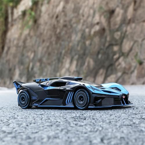 Image of Invite Enterprise Exclusive Alloy Metal Pull Back Die-Cast Car 1:24 Big Bugatti Bolide Toy Car Diecast Metal Pullback Toy Car With Openable 6 Doors,Light Music Boys Gifts Toys(Bugatti Bolide-Blue)