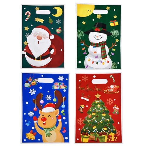 クリスマスバルクギフトバッグ3kgの負荷ベアリング容量子供パーティーのための漫画パターンクリスマスのためのシマリーギフトポーチ