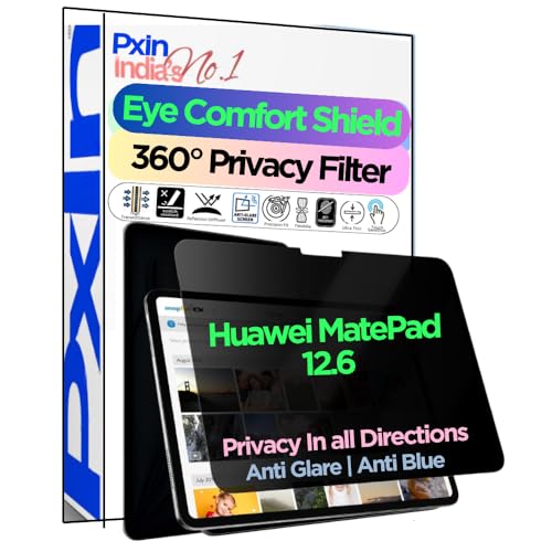 Image of PxIn Tablet Privacy Screen Guard compatible with Huawei MatePad 12.6 | No.1 | Anti Glare | Anti Blue Light | Anti UV | 4 Way Privacy Filter | 360 Privacy | Eye Protect
