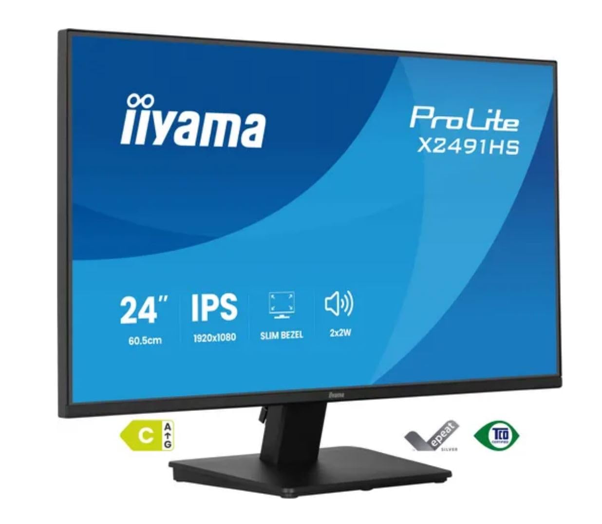 iiyama Prolite XB2491HS-B1 Moniteur IPS Full HD de 24'' avec taux de rafraîchissement de 120 Hz, Haut-parleurs intégrés, Pied Ergonomique et Design à Cadre Fin sur Les Quatre côtés