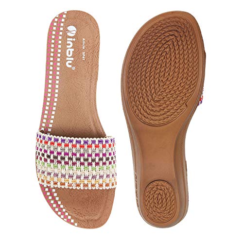 Image of inblu Stylish Fashion Slipper for Women | Comfortable | Lightweight | Anti Skid | Casual Office Footwear (SP41 BLACK)