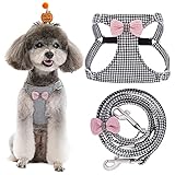 Puppytie No Pull xs Dog Harness with Multifunction Dog Leash,Soft Adjustable No Choke Escape Proof Pet Harness Vest,Knitted Black-White,xs