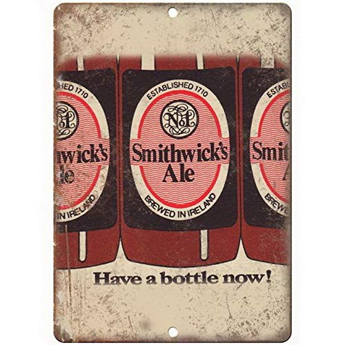 Smithwick'S Ale Ireland Vintage Beer Ad - Letreros de metal vintage de lata de cerveza de 8 x 12 pulgadas