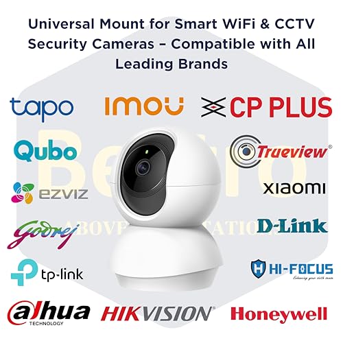 Image of Bectro Screw-Less L-Type Wall Mount Holder for Smart CCTV Cameras | Stand with Heavy-Duty Wall Mount Sticker | Universal use for 360 Robo, Cube, Dome & PT Camera for Home /Office (Pack of 4)