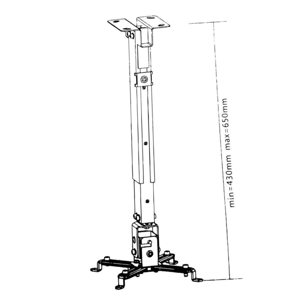Operitacx Supporto Proiettore da Soffitto Regolabile in Ferro Bianco Bracci Doppi Articolati e Inclinazione Regolabile, Capacità 15kg, per Montaggio Parete o Soffitto