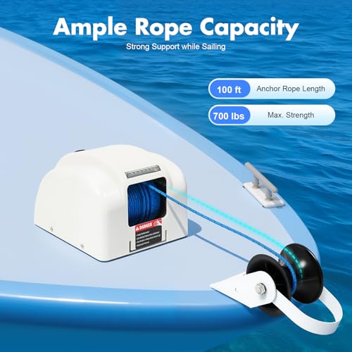 Winche eléctrico para ancla 45 lbs con control remoto miniatura 6