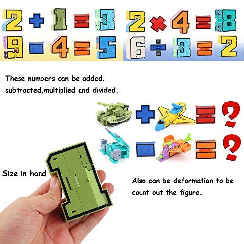 Siiziitoo Number Robots Transforming Action Figure Toys For Montessori Teaching, School Classroom Rewards, Carnival Prizes, Preschool Educational Stem Math Toys For Kids Boys Girls (20 Pieces) #TOP5
