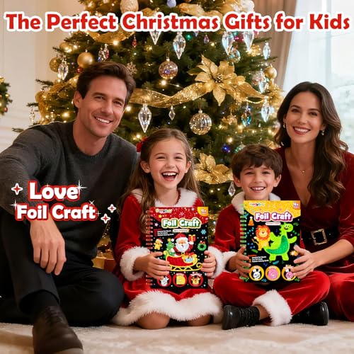 FUNNYB&G Christmas Foil Art Craft Kit for Kids, Birthday Gift Toy for Kids - image 7