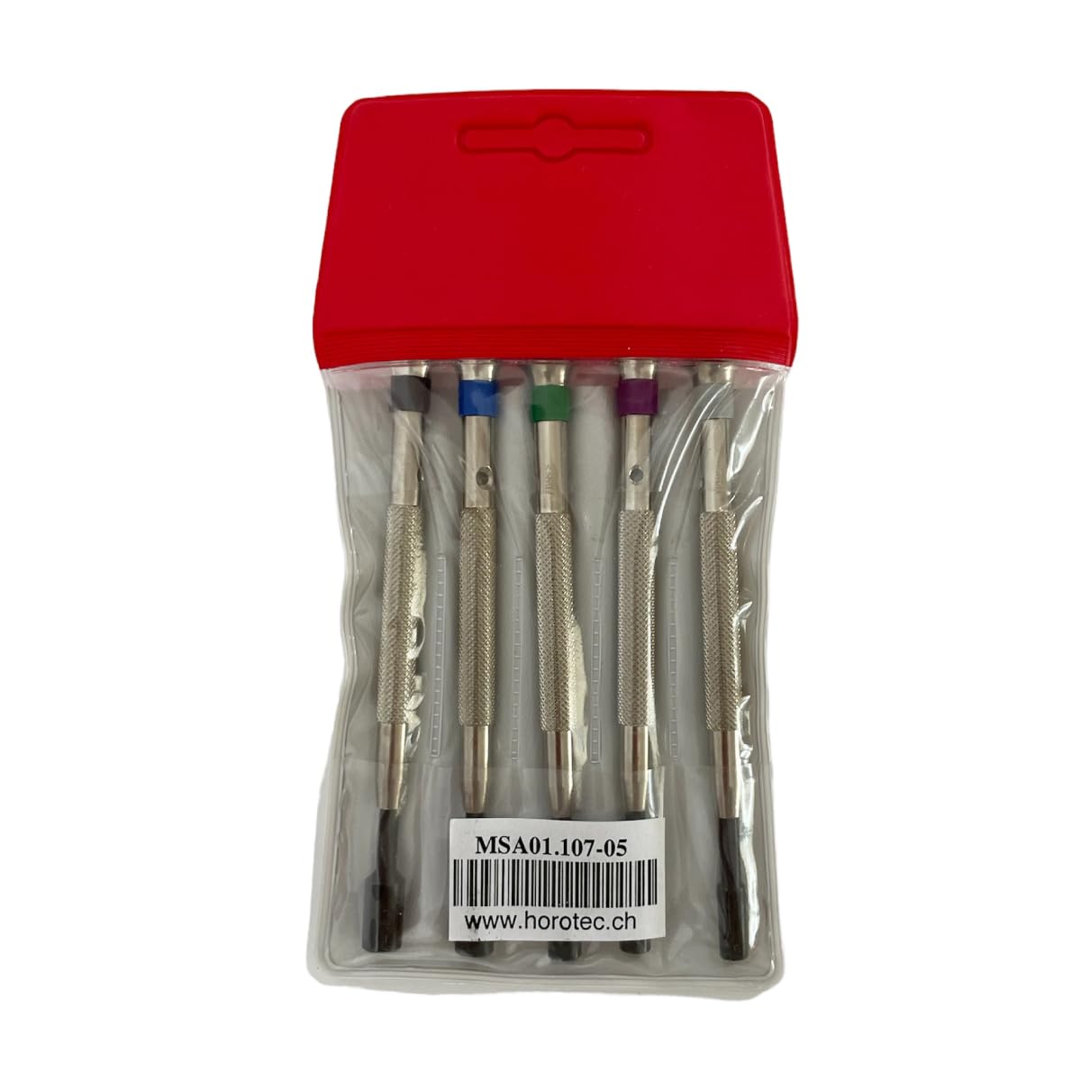 Horotec MSA 01.107-05 set of 5 special screwdrivers with fixed female key, Black, Large - Image 4