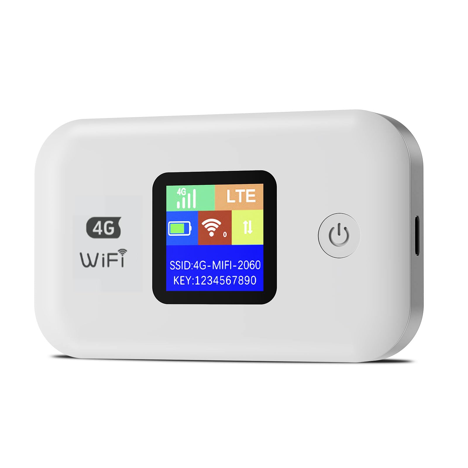 4G Router WiFi portátil, WiFi portátil para viajes sin contrato, router LTE 150 Mbps, batería de 3000 mAh, pantalla LCD, punto de acceso móvil para viajes, camping, hoteles blanco perla