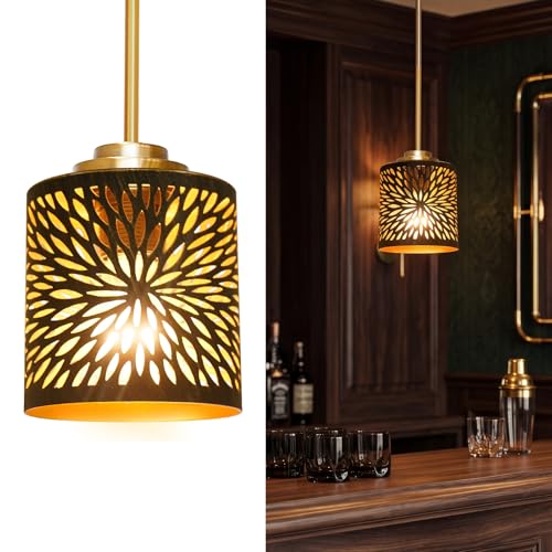 ALUCSET Bronze Gold Pendant Lights Kitchen Island, 2 Pack with Plug in Cord - image 1