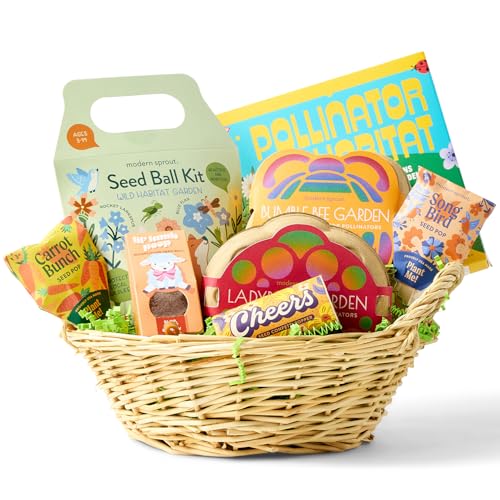 Modern Sprout Easter Basket - Eco-Friendly Prefilled Gift Basket for