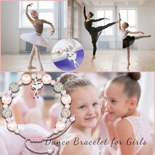 MollyQueen Dance Recital Gifts Dance Bracelet Dancer Gifts，Pink Ballet Dance Bracelet Jewelry，Dance Lovers Gift，Dance Inspirational Gifts Never Miss a Chance to Dance3