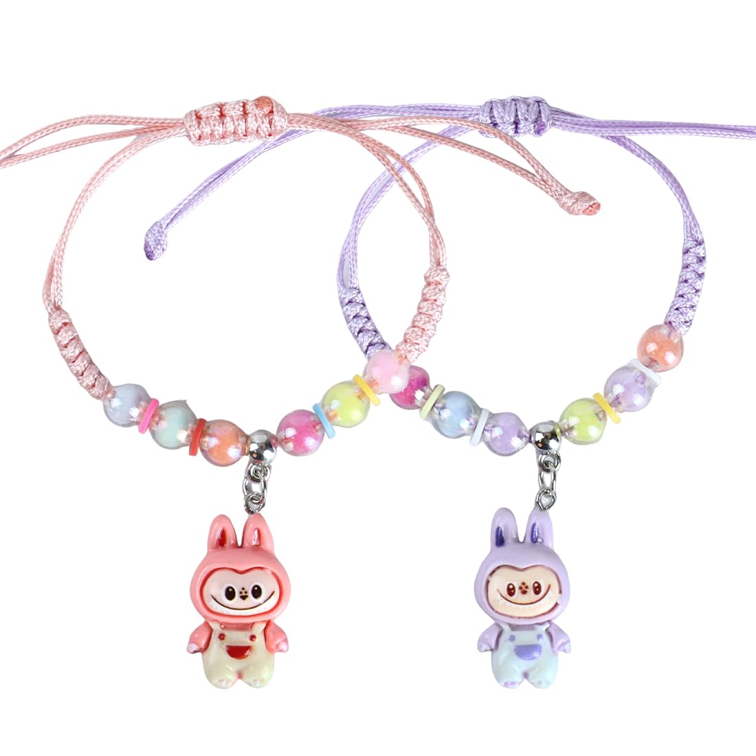 Bracelets tressés réglables cartoon mignon pour filles enfants