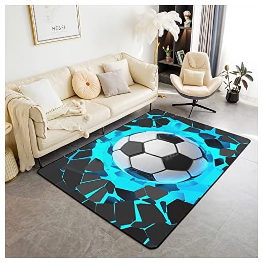 Tapis de Salon 100x150cm Tapis de Salon Impression 3D Tapis décoratifs Sports Tapis de Football Tapis de Sol Chambre Salon décoration Tapis Doux et Confortable