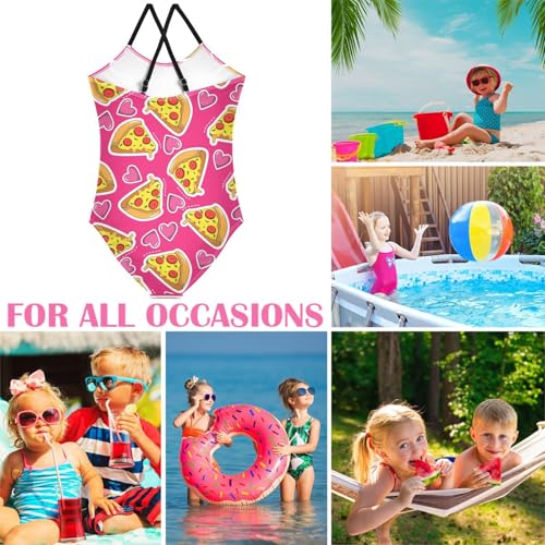Image of Girls one Piece Swimsuit Summer UPF 50+ Quick Dry Beach Bathing Suit with Straps Swimwear 3-10 Years