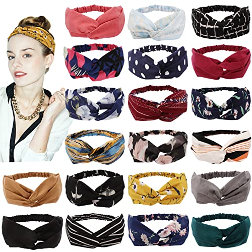 Headbands for Women,Yariew 20Pcs Womens Headbands Head Bands Knot Headband Hair Bands Boho Headbands Knotted Headbands Turban Headbands Fashion Headbands Wide Headbands Hair Accessories for Women