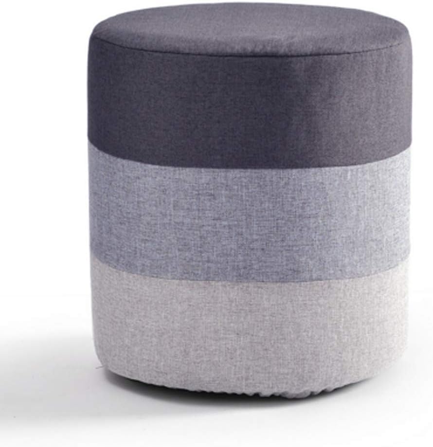 Tabouret repose-pieds rond gris pour l'entrée et le salon
